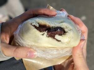 Dumping fourré à la purée de haricots rouges, pas mal du tout mais il y avait quand même beaucoup de haricots rouges pour mon plus grand plaisir